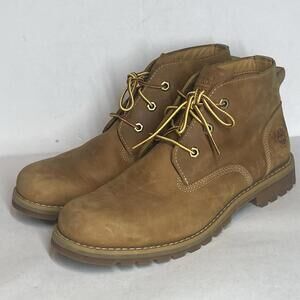 Men’s Size 9.5 Timberland Larchmont Waterproof Wheat Leather Chukka Ankle Boots